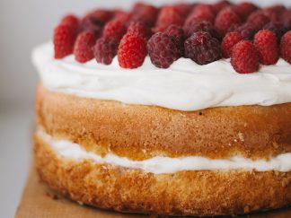 Gâteau vanille et framboises